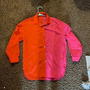Women’s orange and pink long sleeve shirt size medium